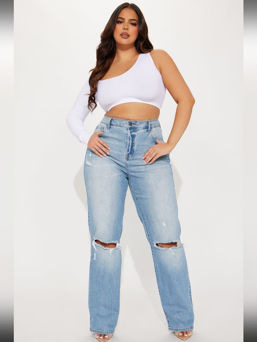 Fashion Nova Ripped Straight Leg Jeans 28/29-EUC-zara-h&m